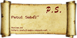 Petul Sebő névjegykártya